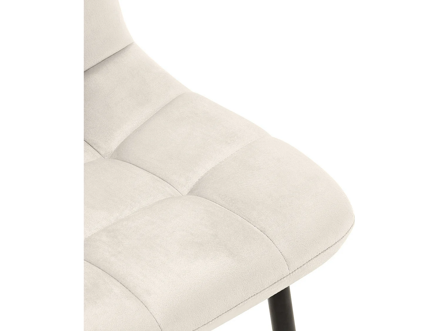 Lot de 2  chaise salle à manger - Velours - Blanc crème - Tilde
