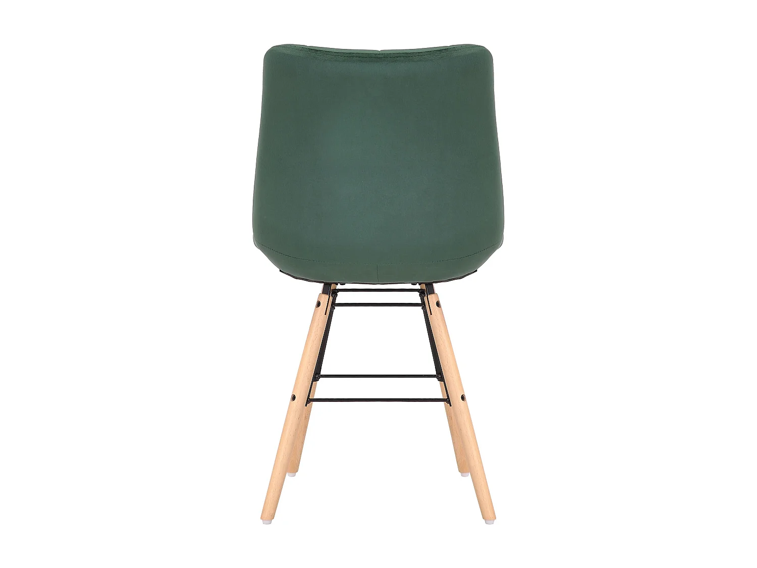 Lot de 2  chaise salle à manger - Velours & Bois - Vert - Leni