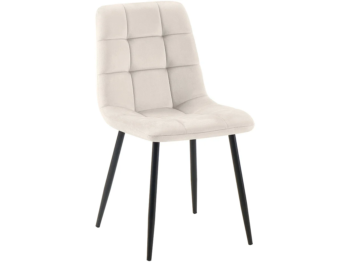 chaise salle à manger - Velours - Blanc crème - Tilde