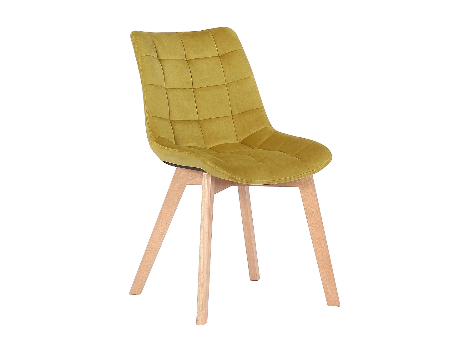 Lot de 2  chaise salle à manger - Velours - Jaune - Passaic