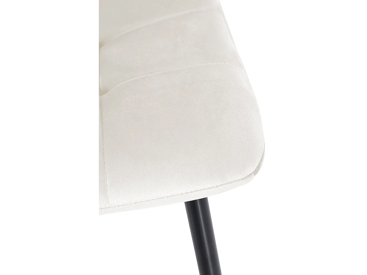 Lot de 4  chaise salle à manger - Velours - Blanc crème - Tilde