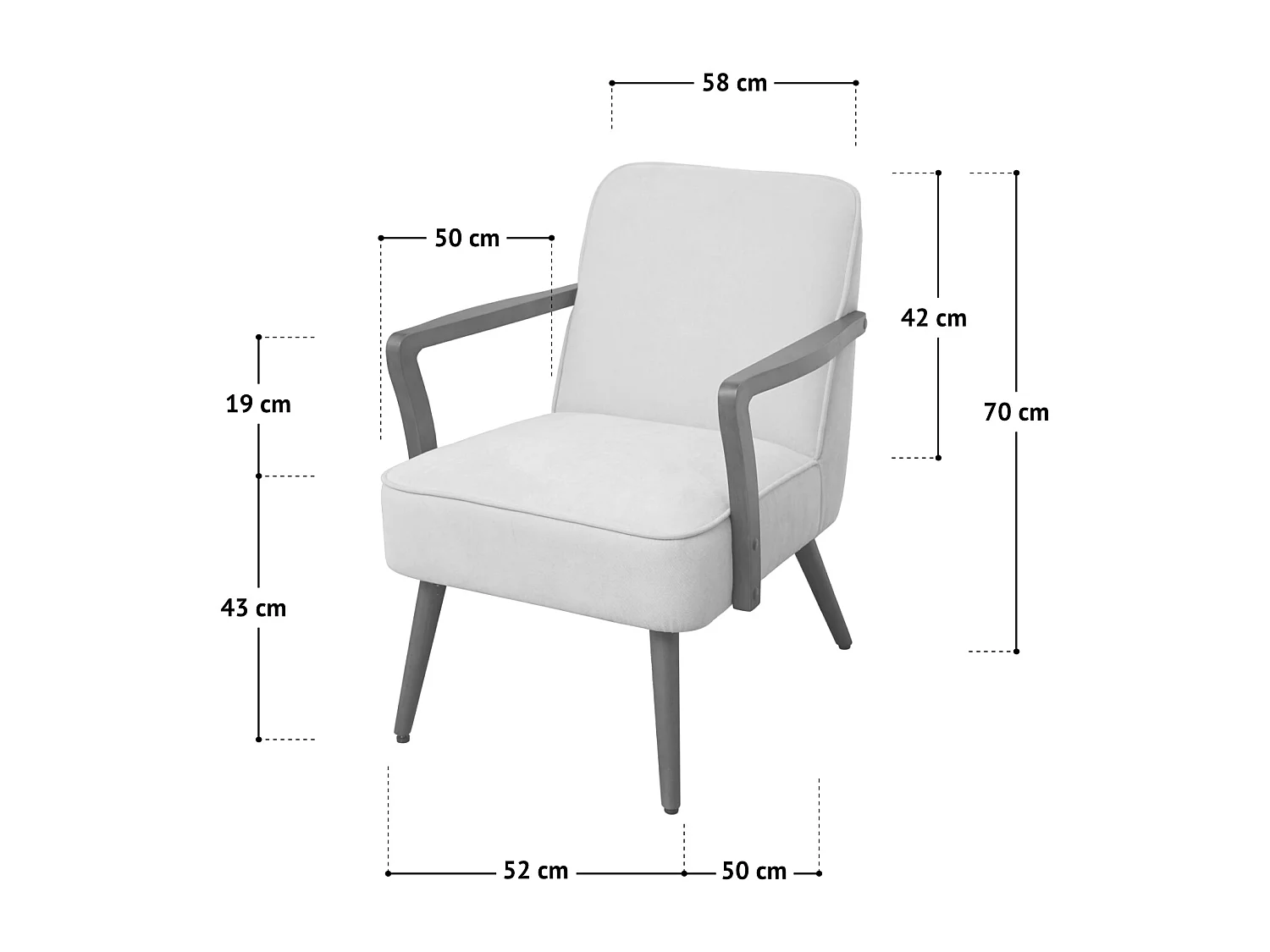 SVITA TUVA Fauteuil lounge Chaise d'accent vintage Salon Chambre à coucher Beige
