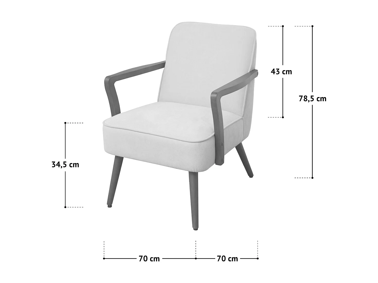 SVITA TUVA Fauteuil lounge Chaise d'accent vintage Salon Chambre à coucher Beige
