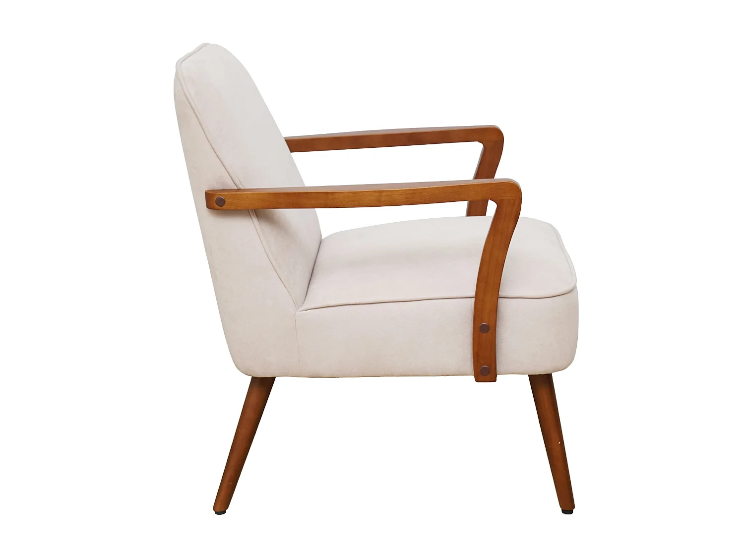 SVITA TUVA Fauteuil lounge Chaise d'accent vintage Salon Chambre à coucher Beige