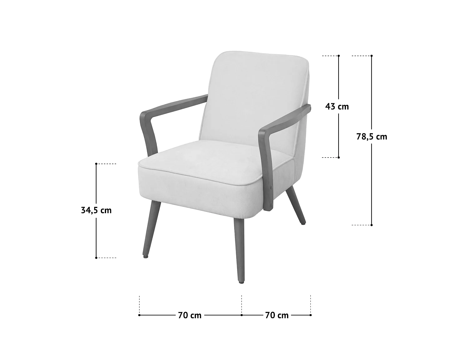 SVITA TUVA Fauteuil lounge Chaise d'accent vintage Salon Chambre à coucher Beige