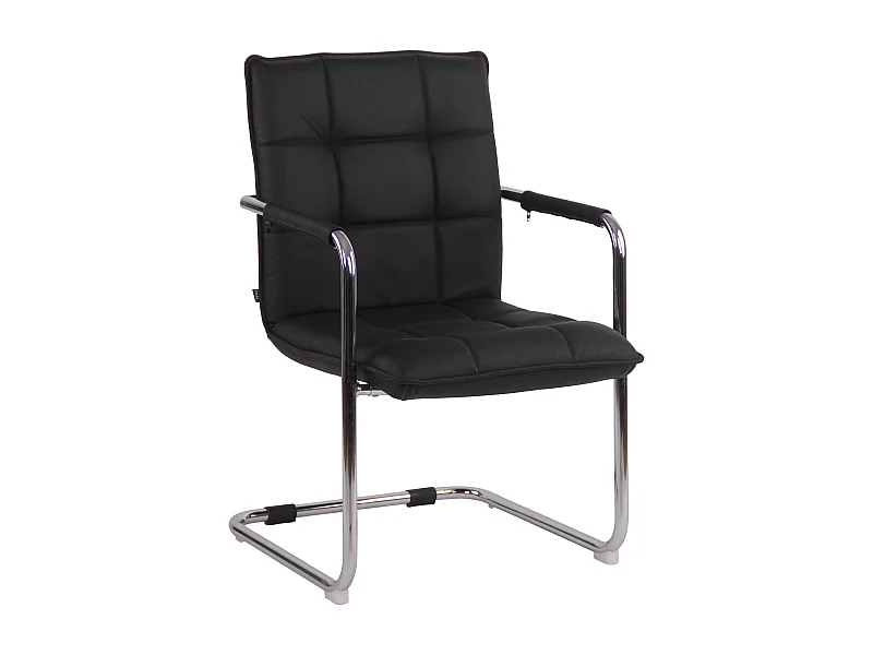 chaises oscillantes - Véritable cuir & Chrome - Noir - Gandia