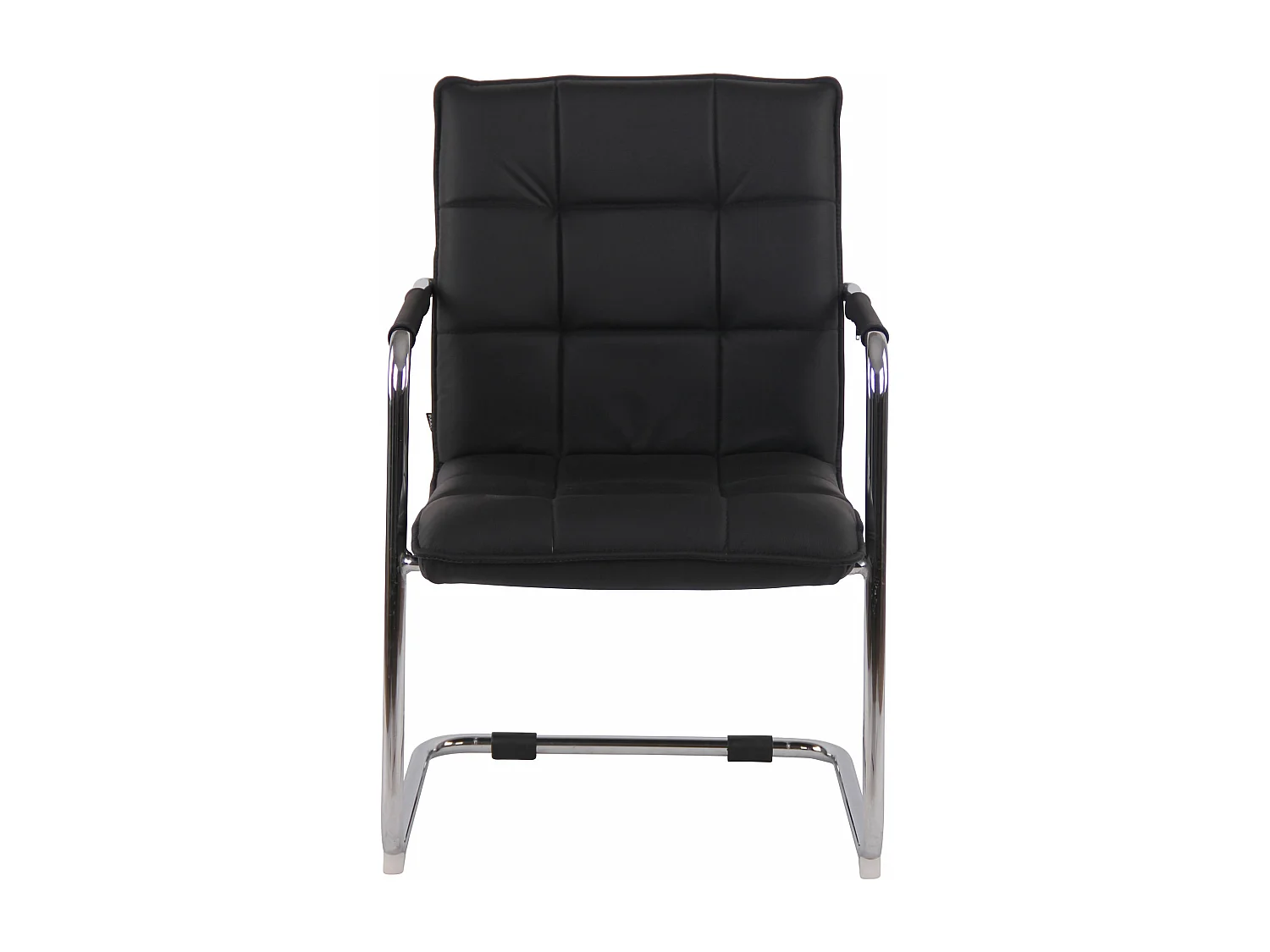 chaises oscillantes - Véritable cuir & Chrome - Noir - Gandia