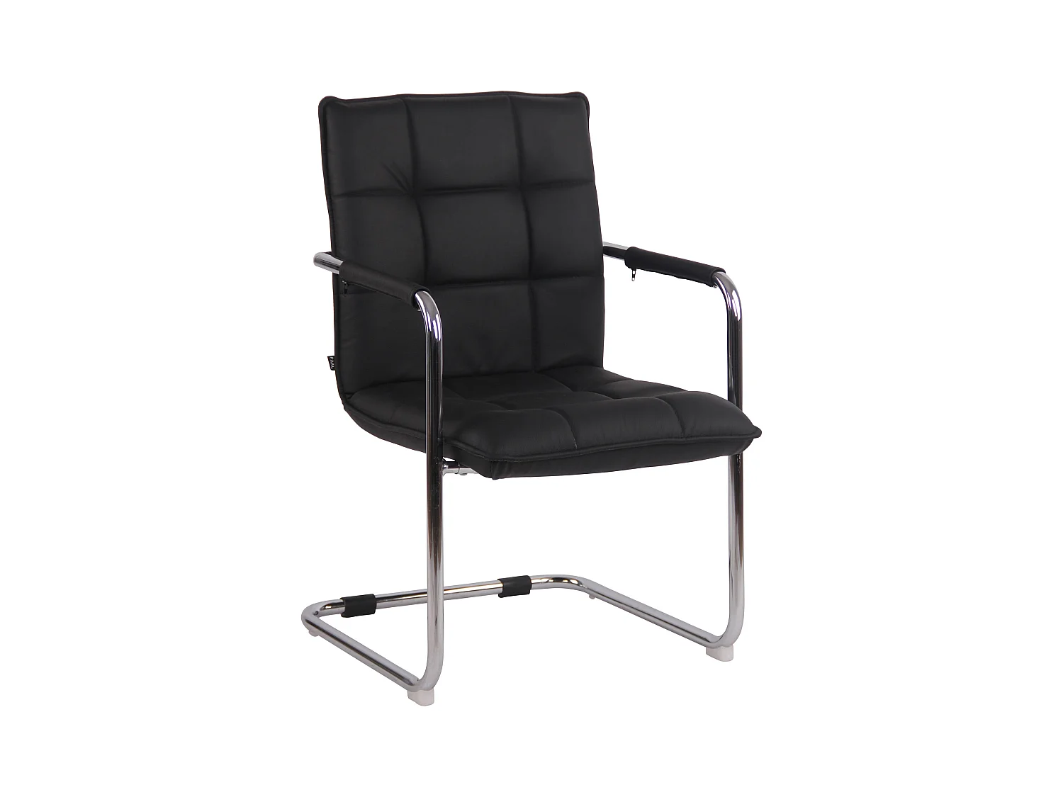 chaises oscillantes - Véritable cuir & Chrome - Noir - Gandia