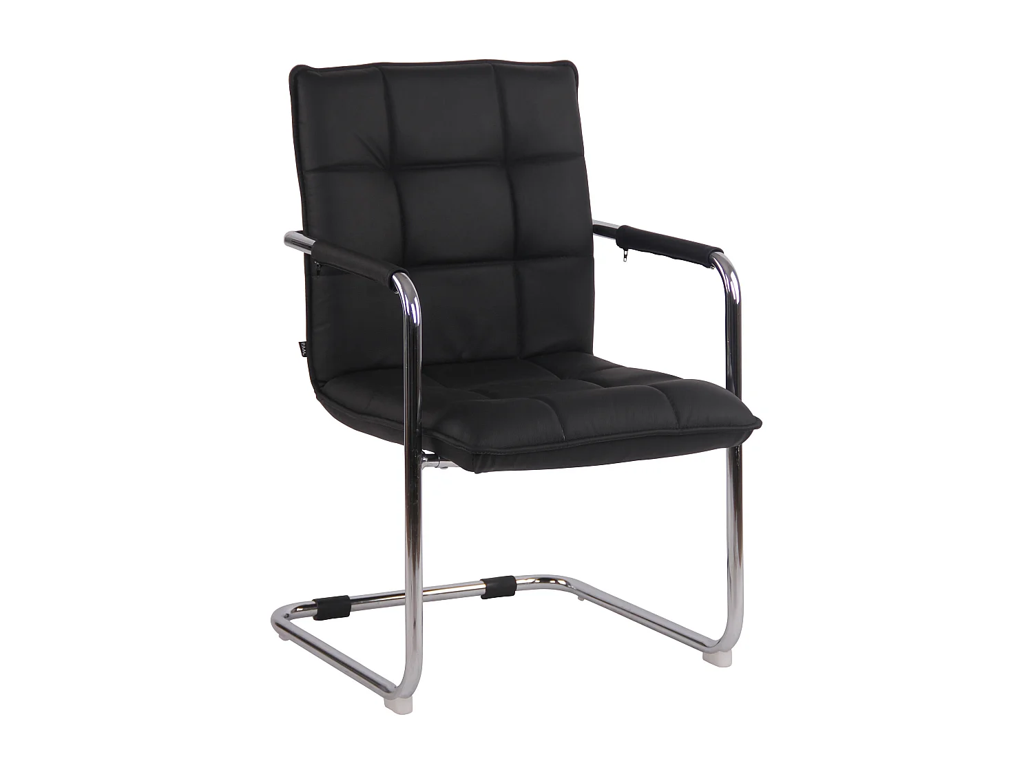 chaises oscillantes - Véritable cuir & Chrome - Noir - Gandia