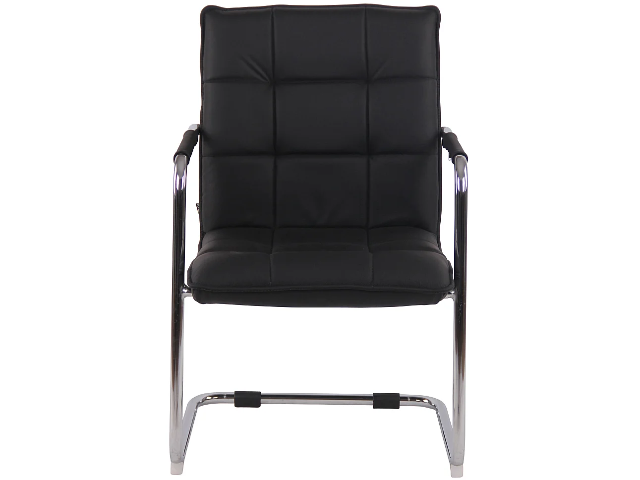 chaises oscillantes - Véritable cuir & Chrome - Noir - Gandia
