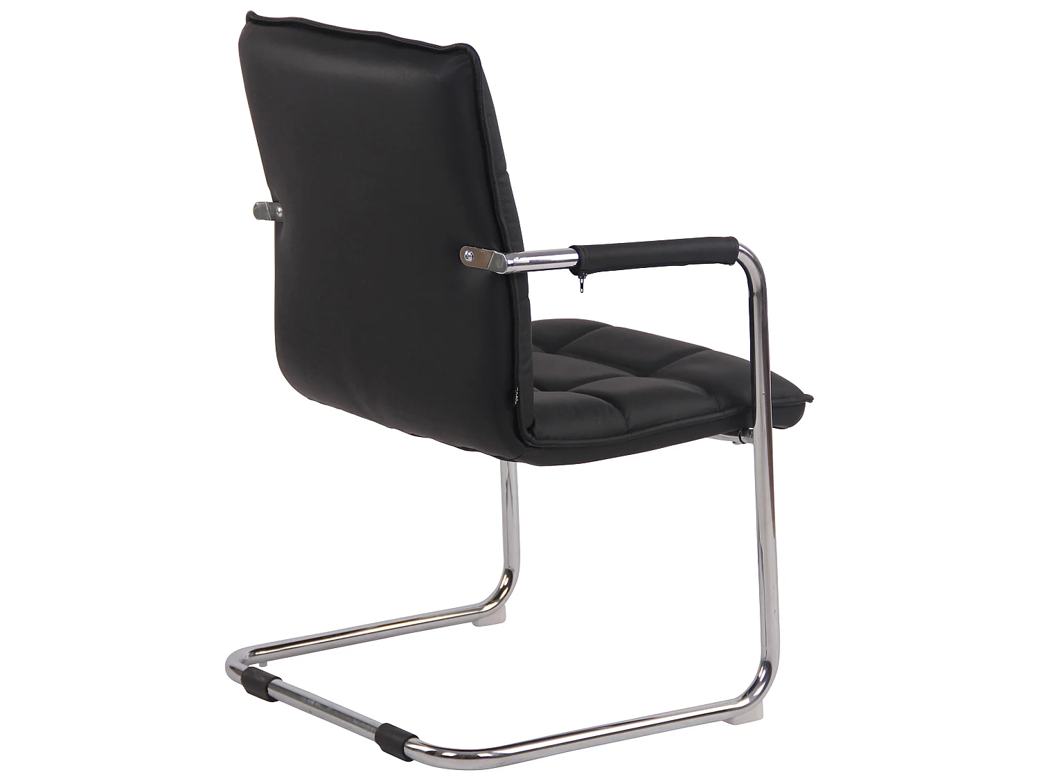 chaises oscillantes - Véritable cuir & Chrome - Noir - Gandia