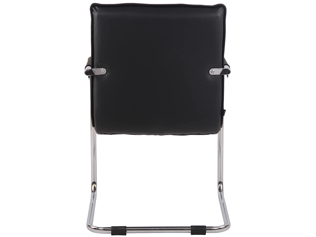 chaises oscillantes - Véritable cuir & Chrome - Noir - Gandia