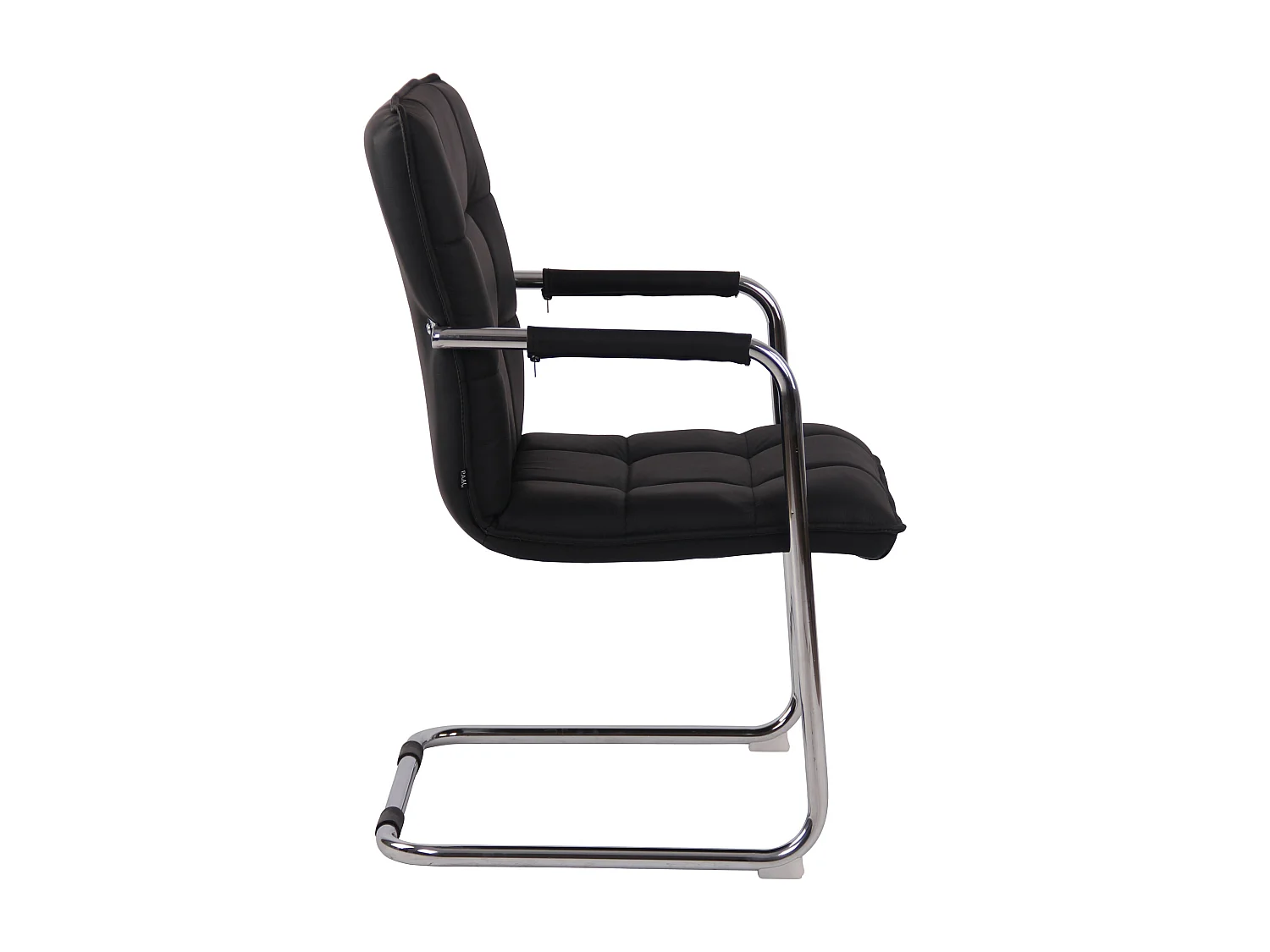 Lot de 2  chaises oscillantes - Véritable cuir & Chrome - Noir - Gandia