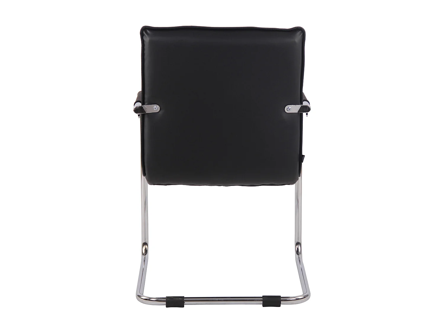 Lot de 2  chaises oscillantes - Véritable cuir & Chrome - Noir - Gandia