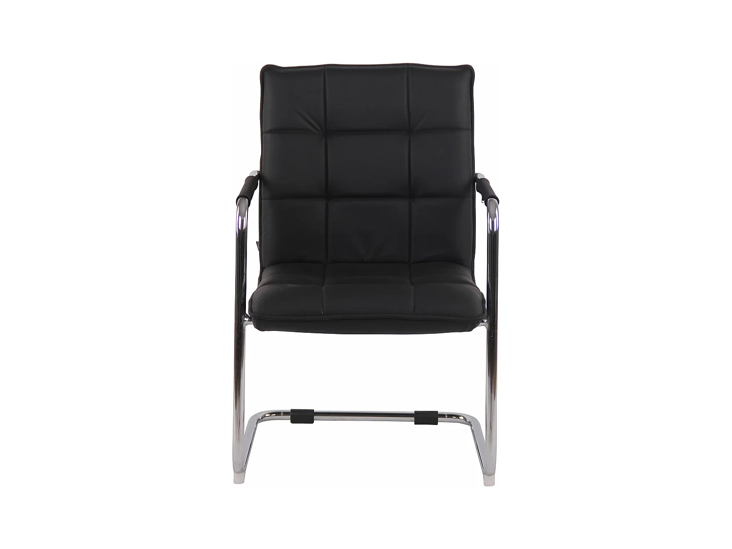 Lot de 2  chaises oscillantes - Véritable cuir & Chrome - Noir - Gandia