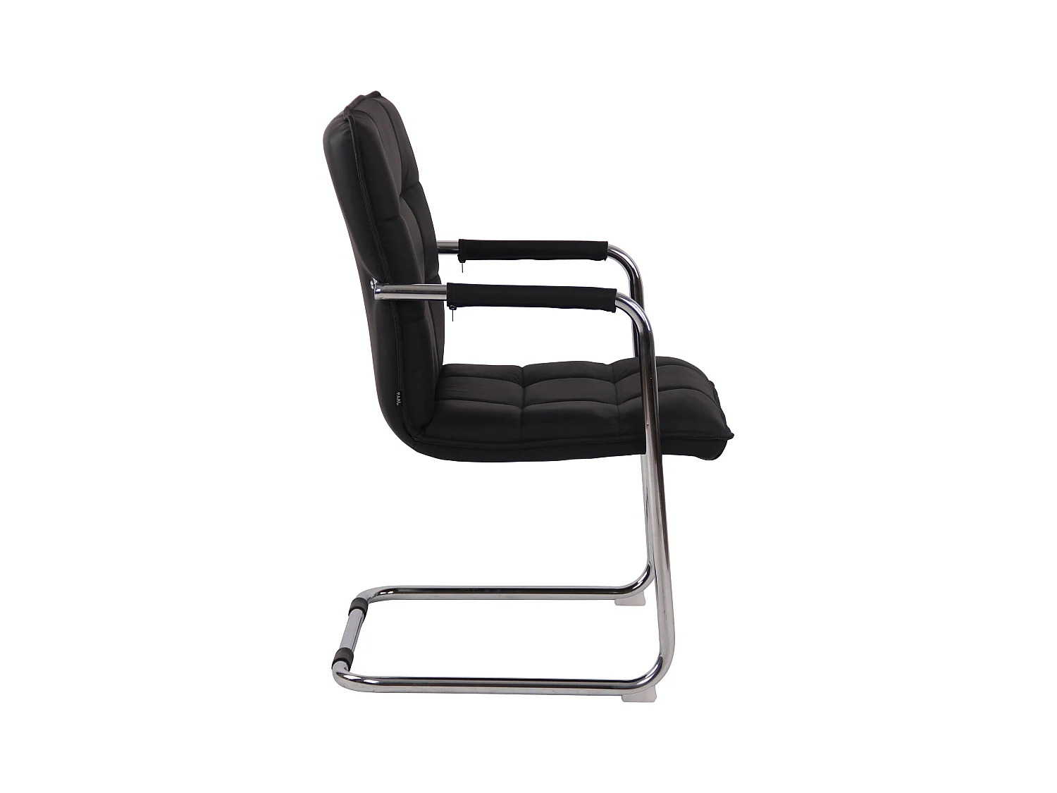 Lot de 2  chaises oscillantes - Véritable cuir & Chrome - Noir - Gandia