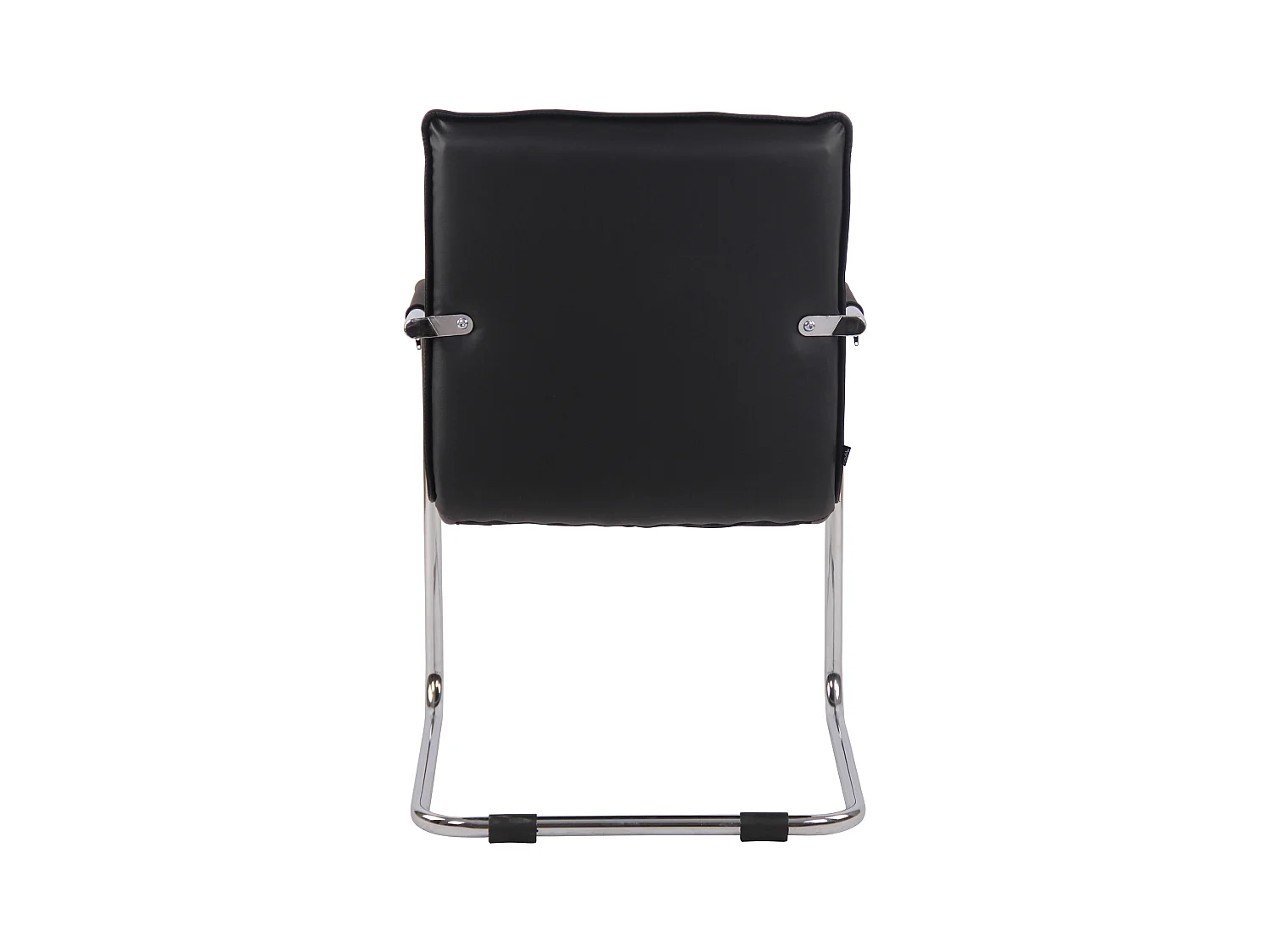 Lot de 2  chaises oscillantes - Véritable cuir & Chrome - Noir - Gandia
