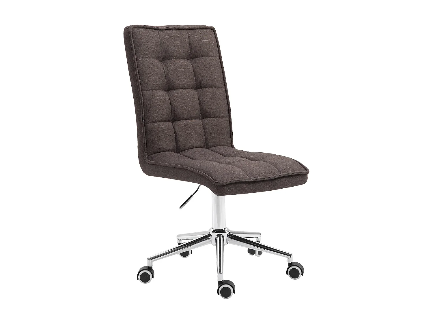 Chaise de bureau - Tissu & Métal chromé - Gris foncé - Peking V2