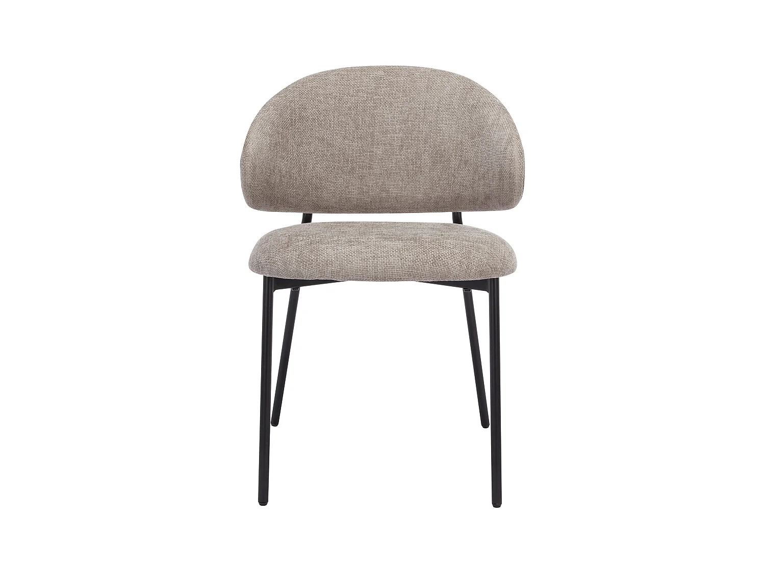 Lot de 4 chaises en tissu texturé et métal noir - Taupe - VOSINIA