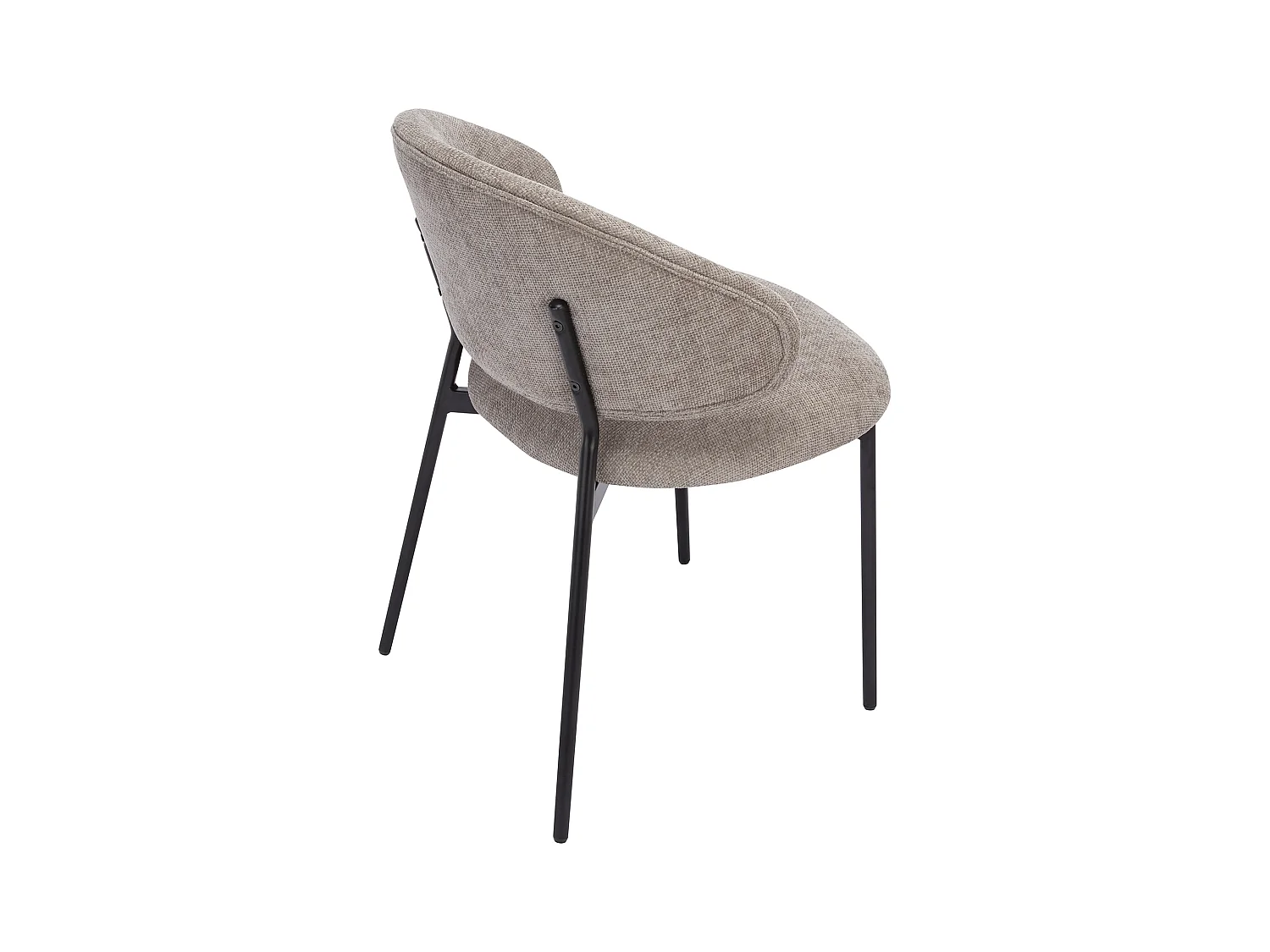 Lot de 4 chaises en tissu texturé et métal noir - Taupe - VOSINIA