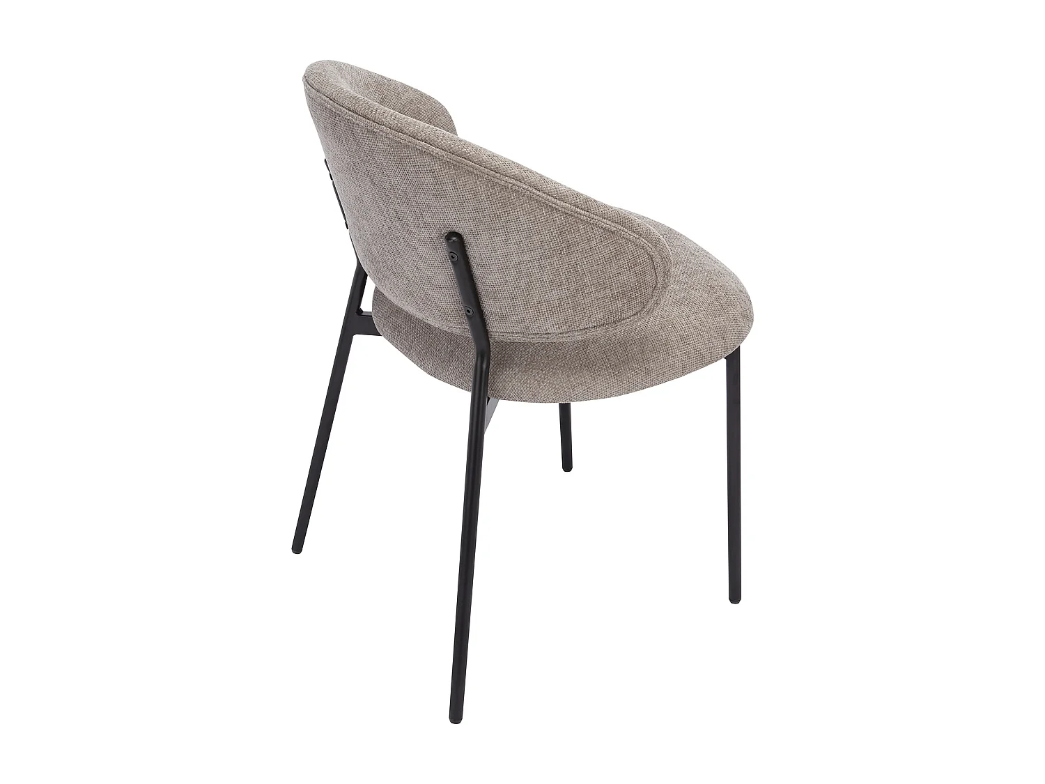 Stuhl 4er-Set - Strukturstoff & schwarzes Metall - Taupe - VOSINIA