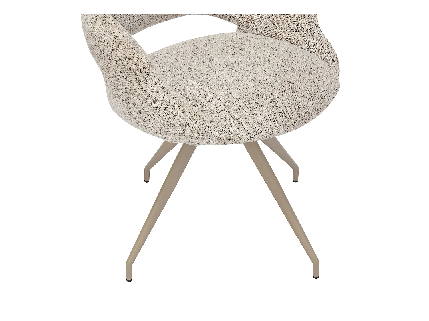 Lote de 2 sillas giratorias de tweed y metal color topo - Crema - VALIANA