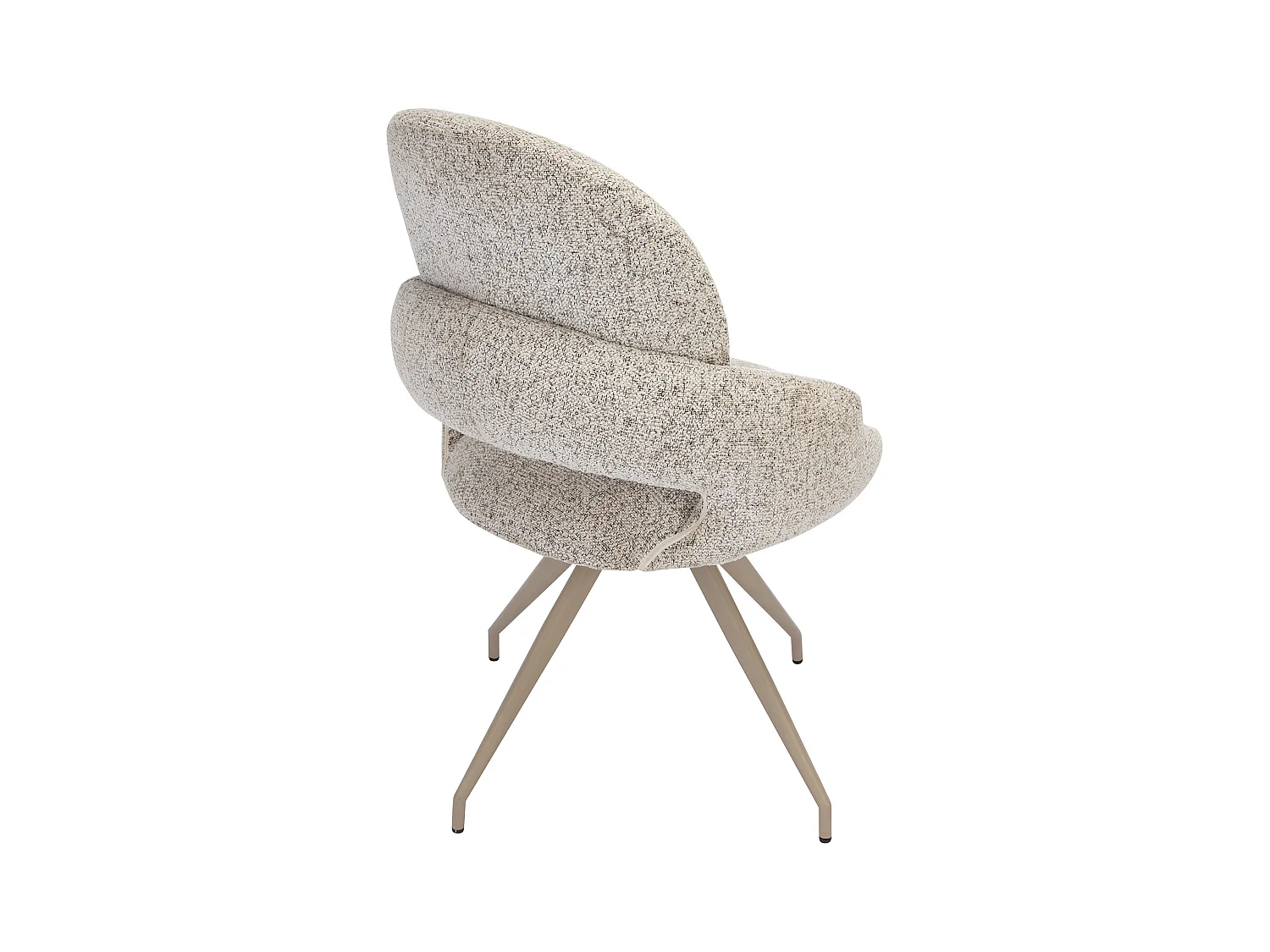 Lote de 2 sillas giratorias de tweed y metal color topo - Crema - VALIANA