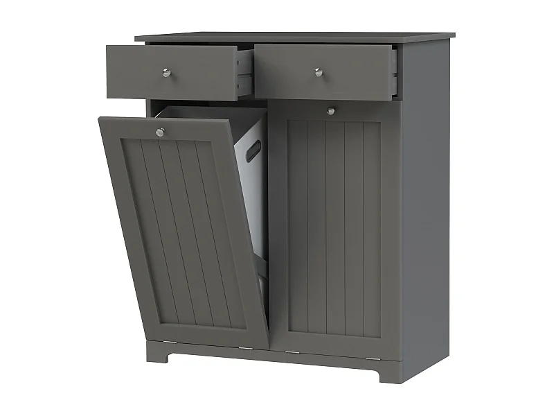 Mueble gris de lavadero armario para colada con 2 compartimentos y 2 cajones