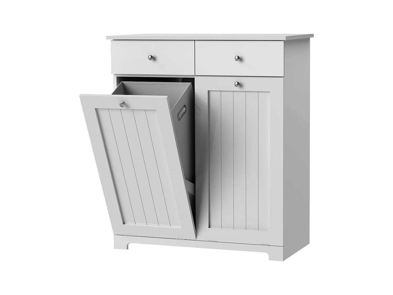 Mueble blanco de lavadero armario para colada con 2 compartimentos y 2 cajones