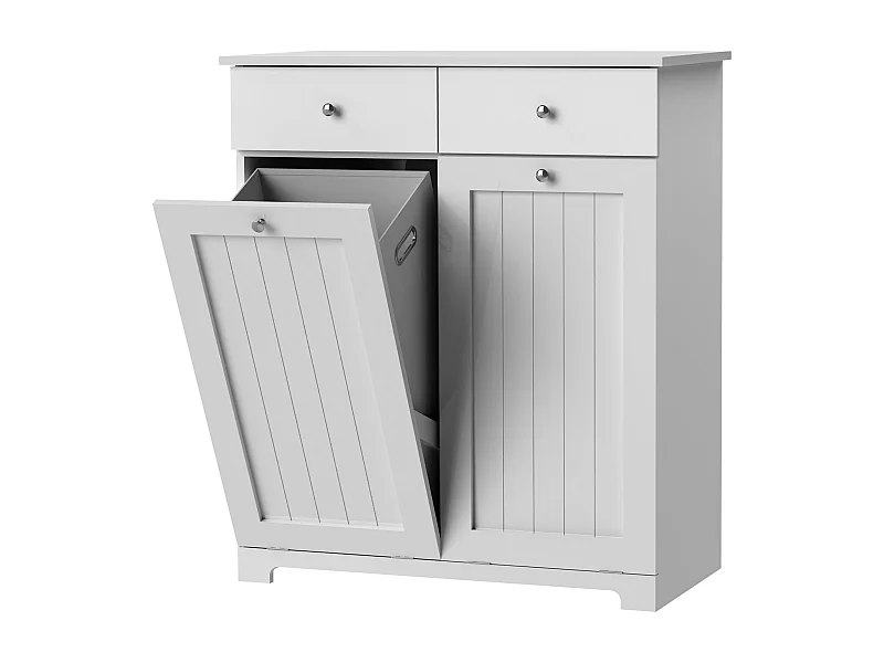 Mueble blanco de lavadero armario para colada con 2 compartimentos y 2 cajones