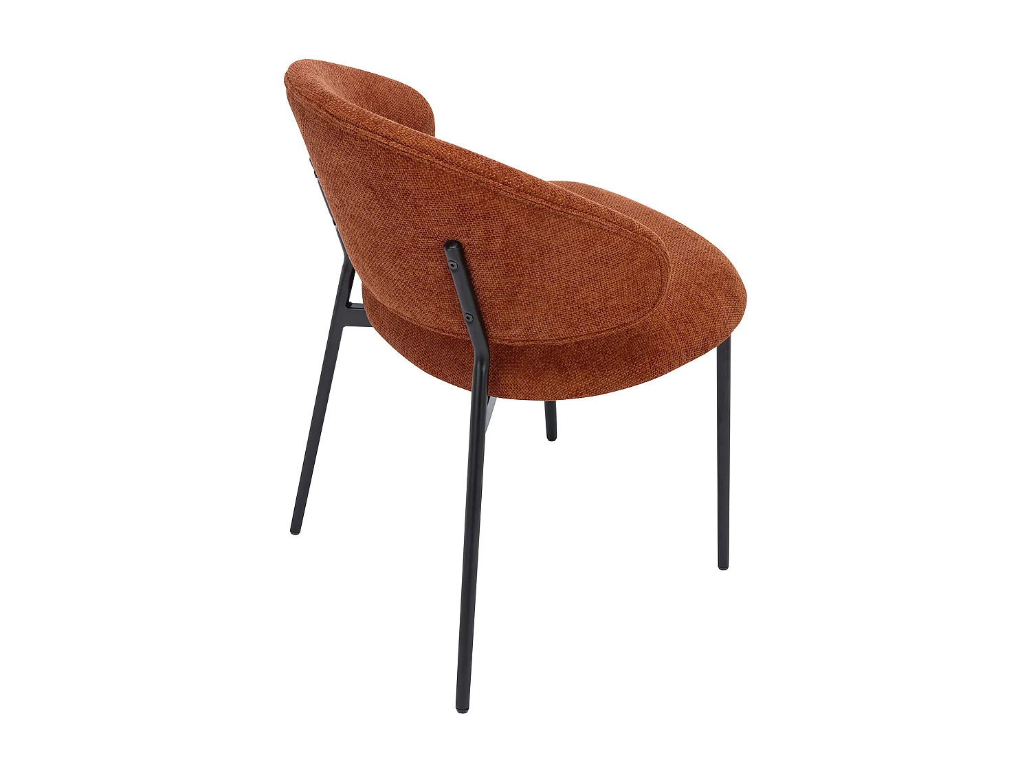 Sedia in Tessuto testurizzato e Metallo Nero Terracotta - Lotto di 4 - VOSINIA