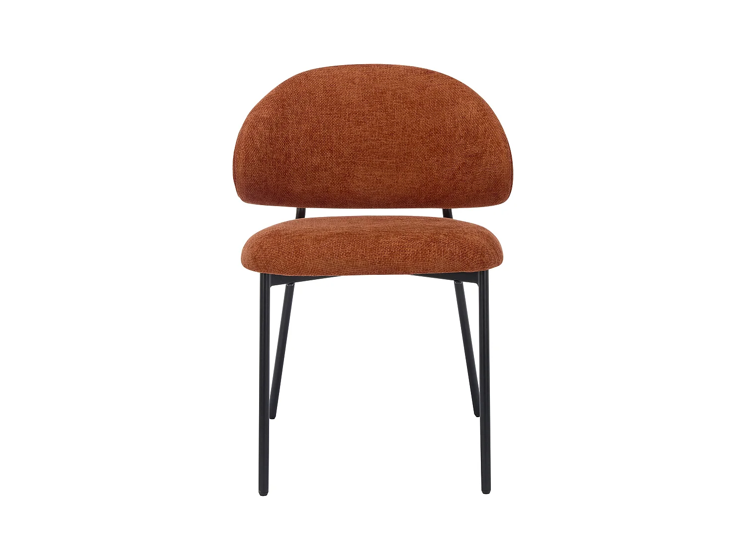 Stuhl 4er-Set - Strukturstoff & schwarzes Metall - Terracotta - VOSINIA