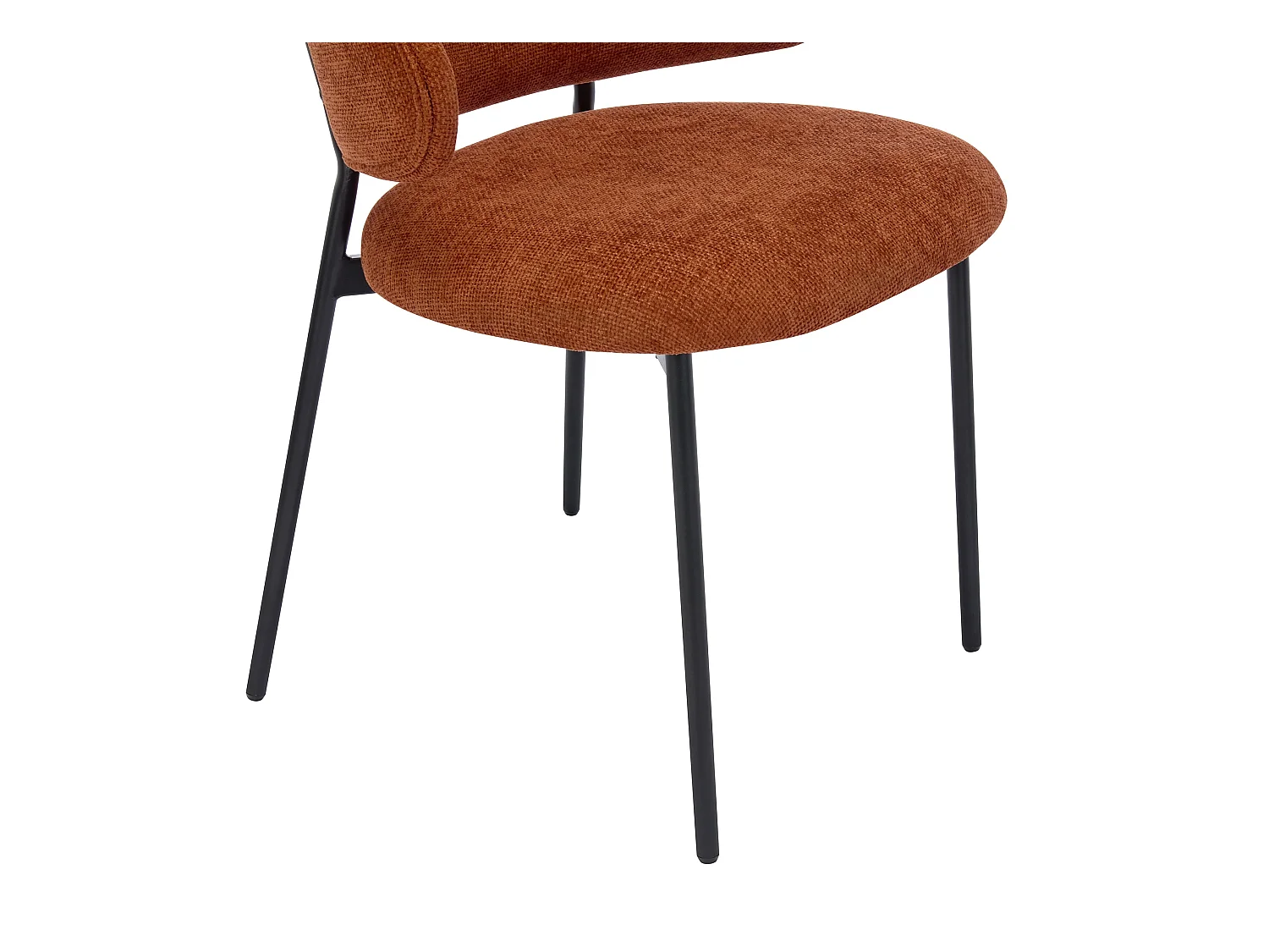 Stuhl 4er-Set - Strukturstoff & schwarzes Metall - Terracotta - VOSINIA