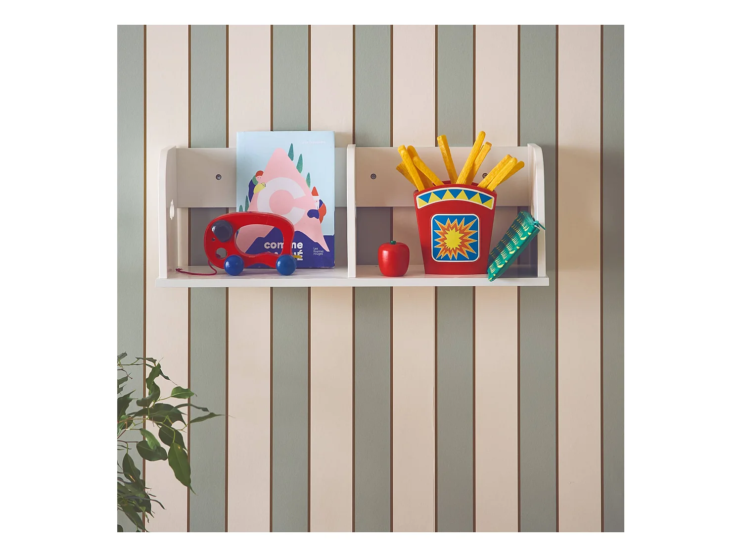 Estantería de pared para dormitorio infantil 60cm blanco