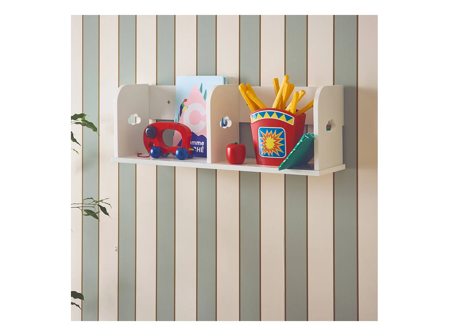 Estantería de pared para dormitorio infantil 60cm blanco