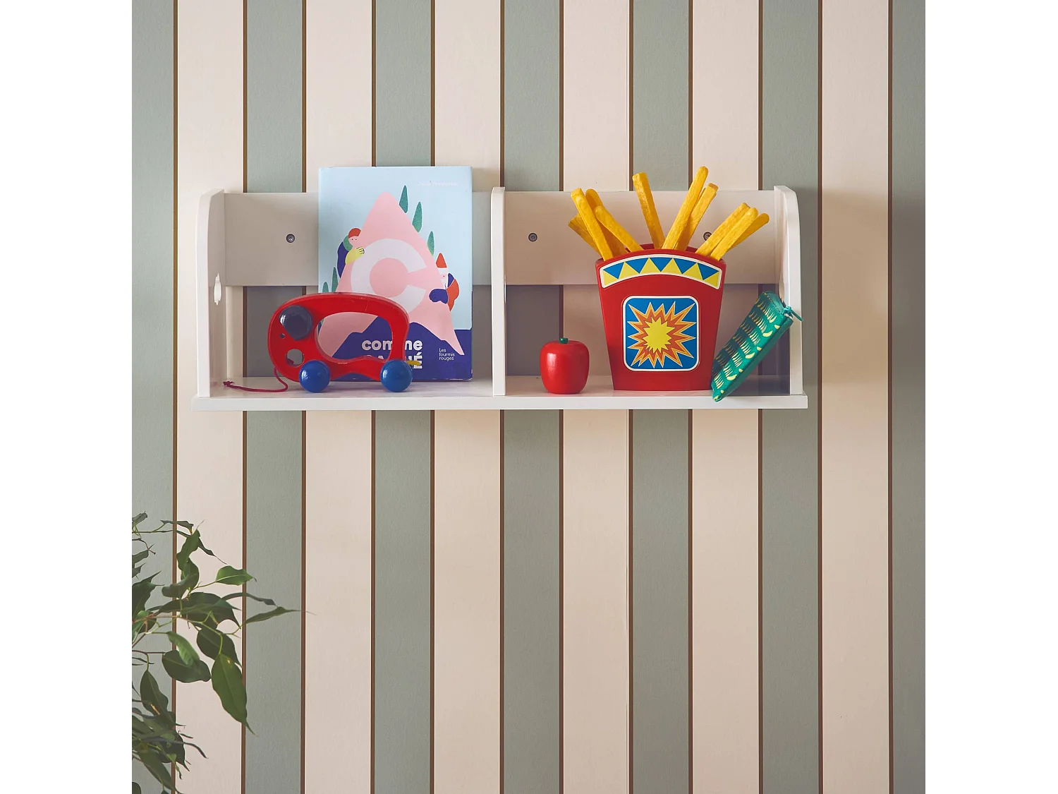 Étagère murale blanche rangement chambre enfant 60cm