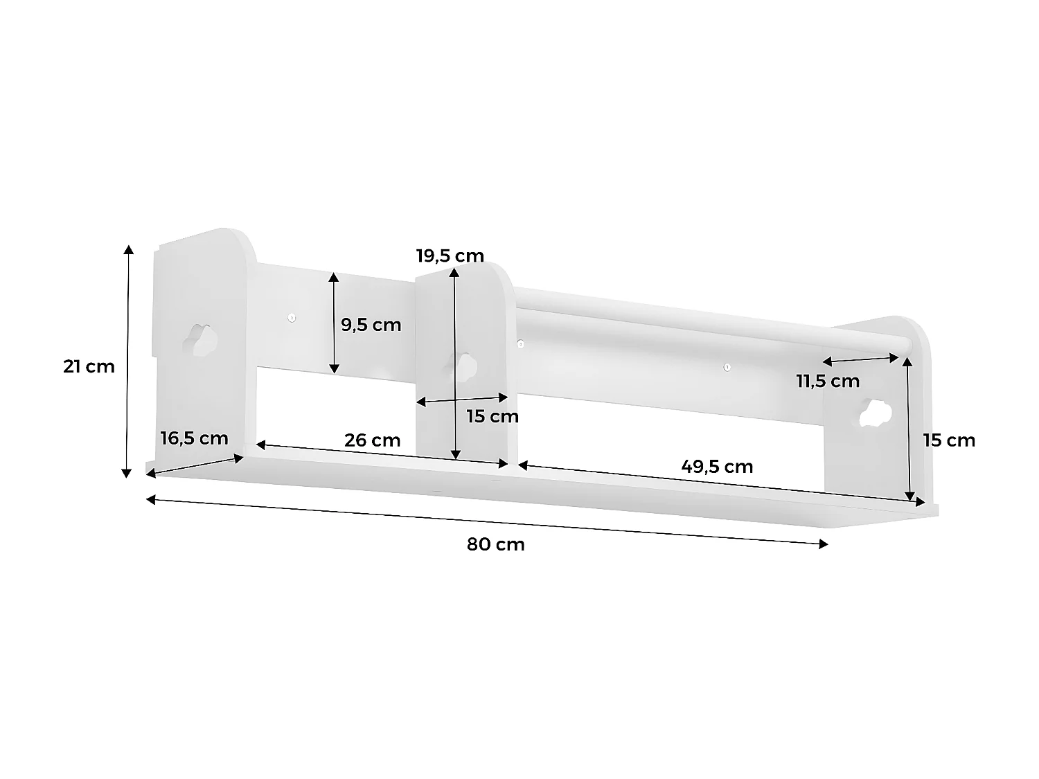 Estantería de pared para dormitorio infantil 80cm rosa