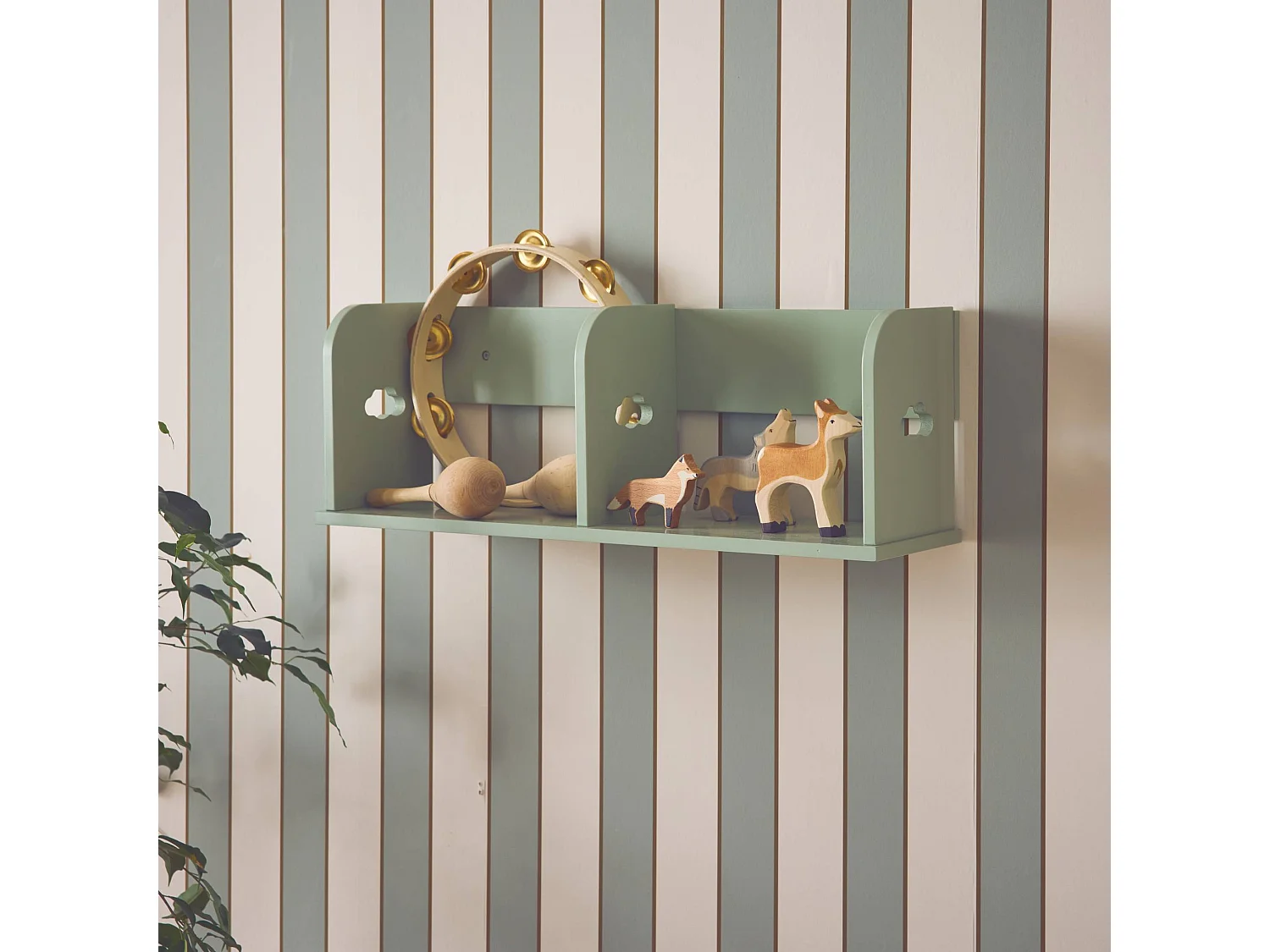 Mensola a muro per cameretta, 60cm, verde