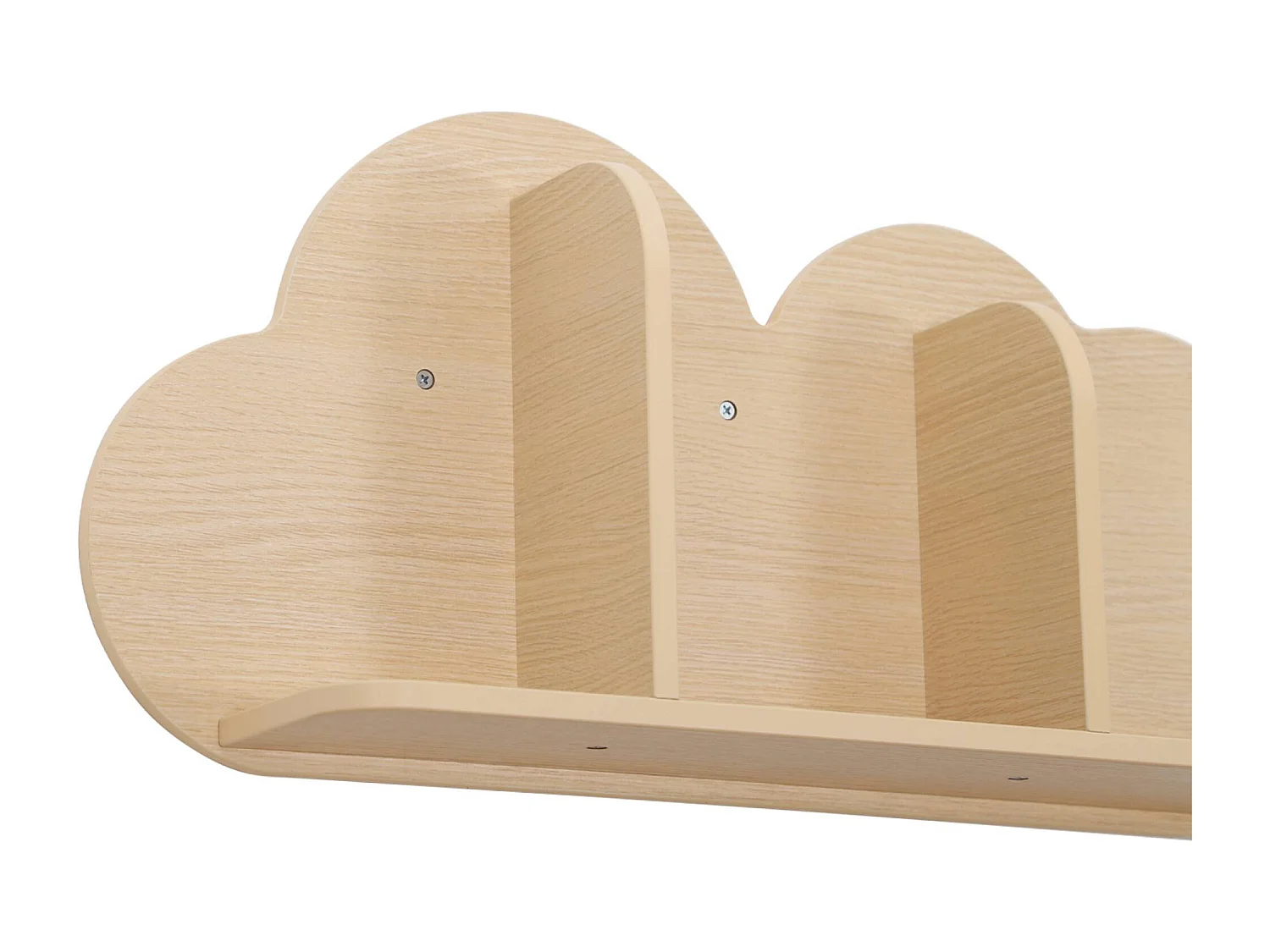 Estantería de pared nube para dormitorio infantil, set de 3 natural