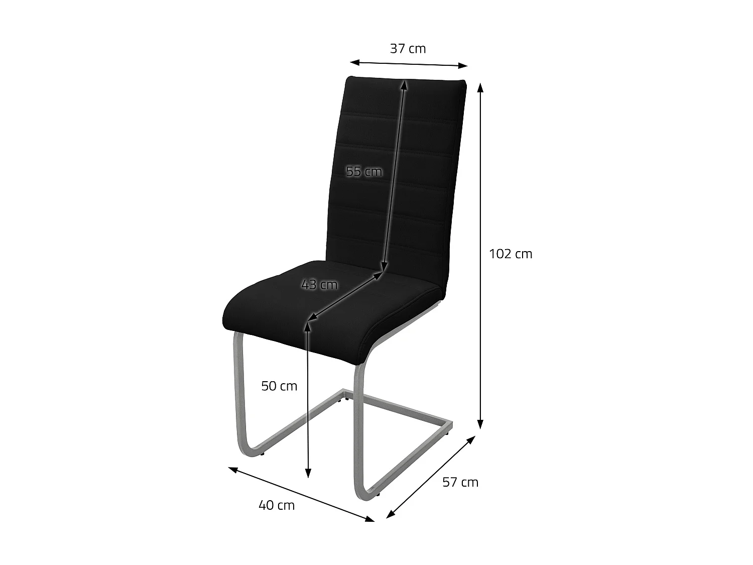 Juego de 2 sillas de comedor Silla de cocina Silla cantilever Silla tapizada Sil