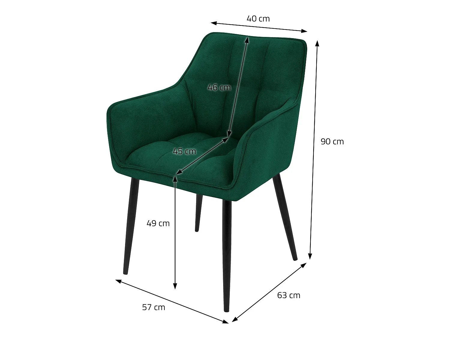 Lot de 2 chaises de salle à manger vieux rose assise et dossier rembourrés en éponge tissu polyester ergonomique pieds noir en acier design élégant