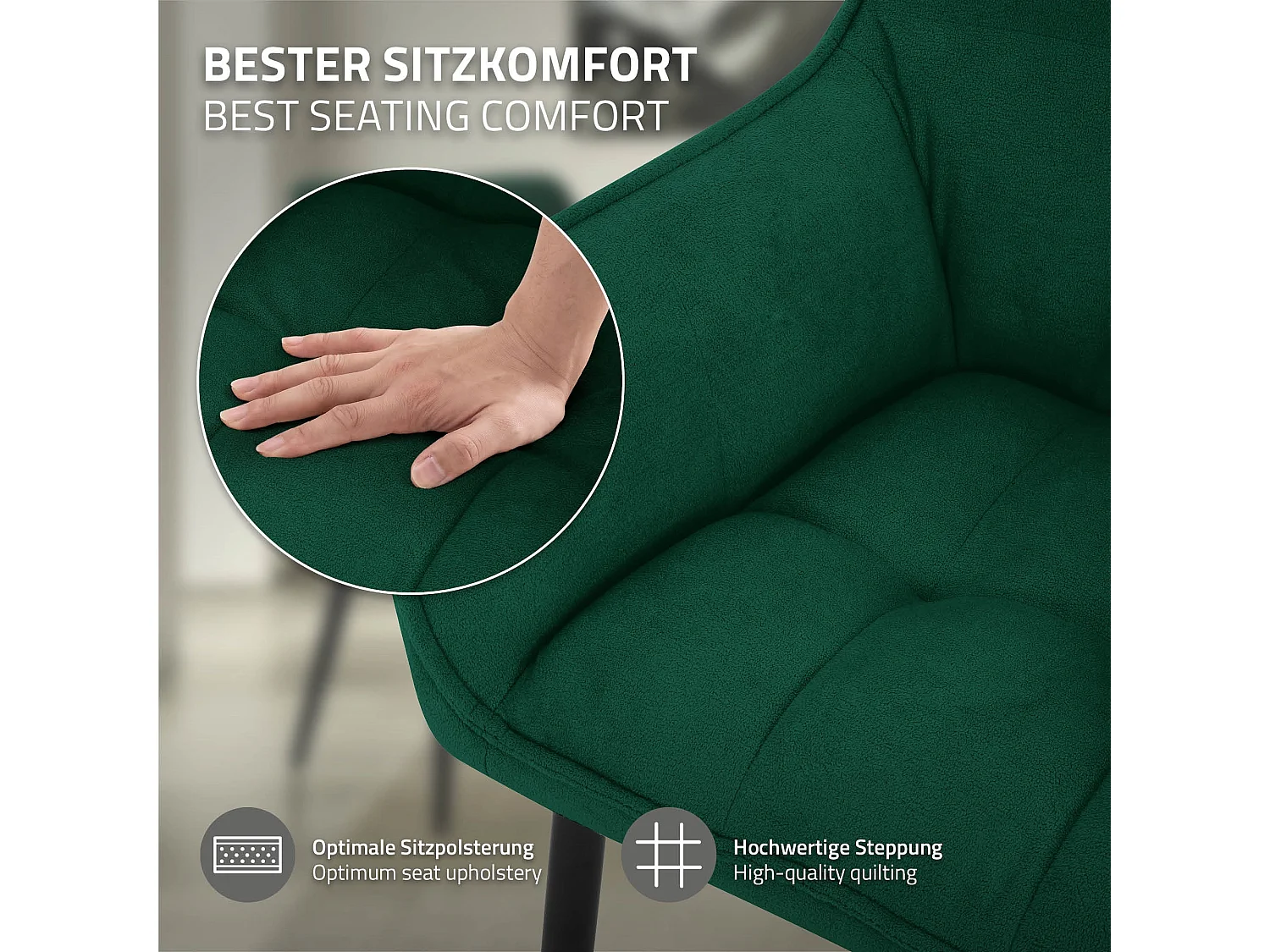 Lot de 2 chaises de salle à manger vieux rose assise et dossier rembourrés en éponge tissu polyester ergonomique pieds noir en acier design élégant