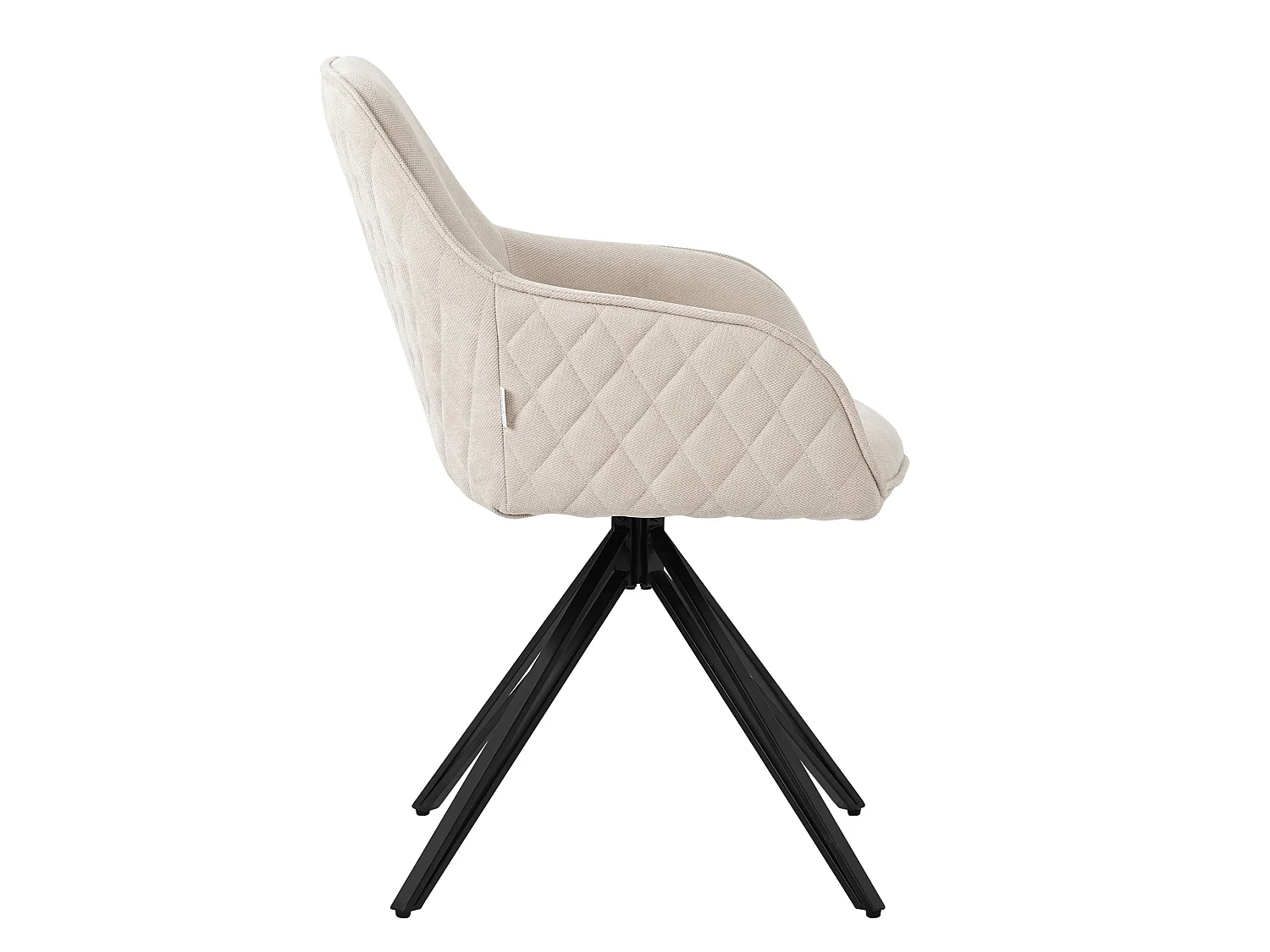 ML-Design 2x Sillas de comedor sillón giratoria color crema tapizado de tela tejida, asiento de cocina con respaldo y reposabrazos mueble ergonómico