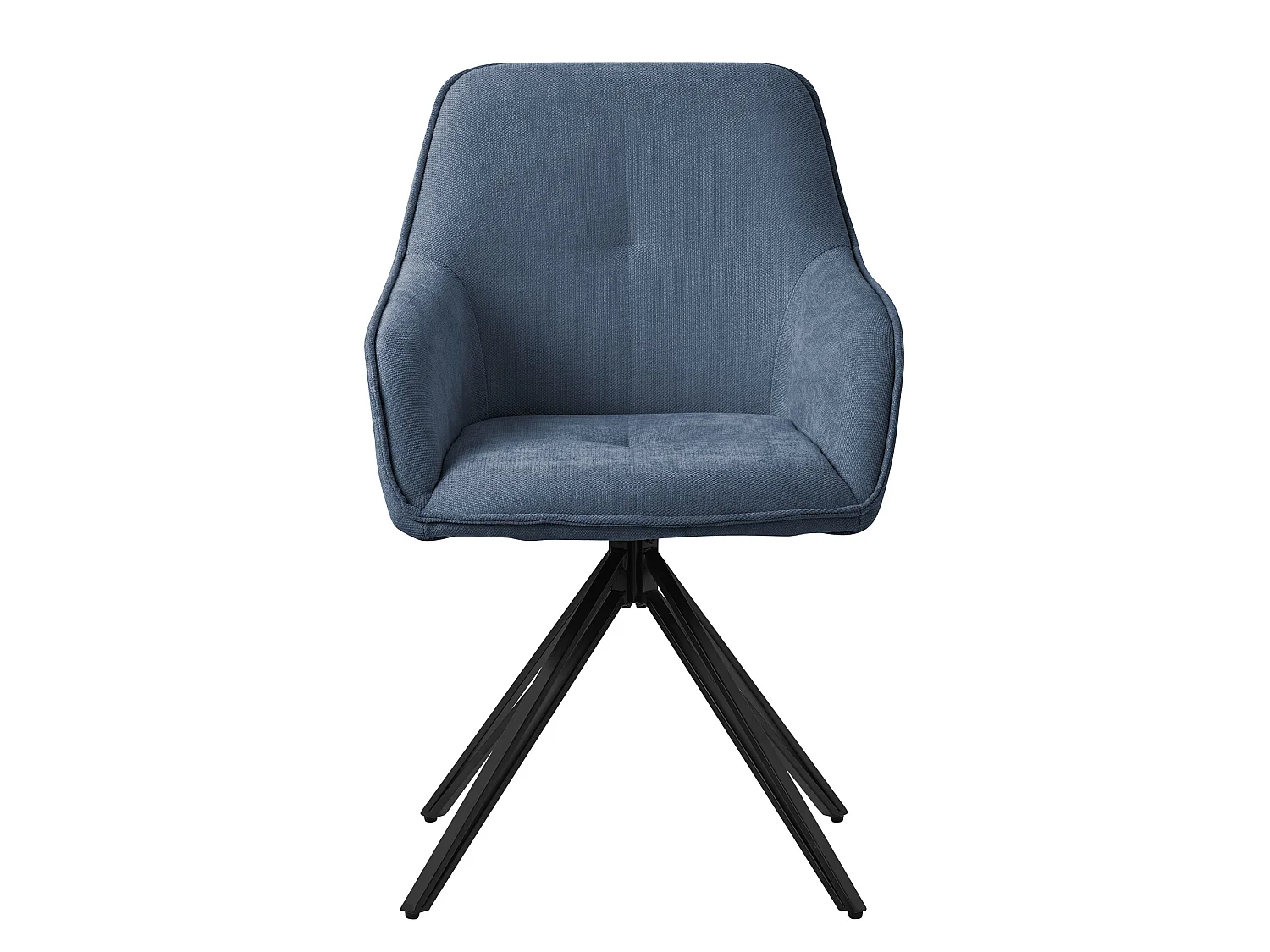 ML-Design 2x Sillas de comedor giratoria color azul sillón tapizado de tela tejida asiento de cocina con respaldo y reposabrazos mueble ergonómico