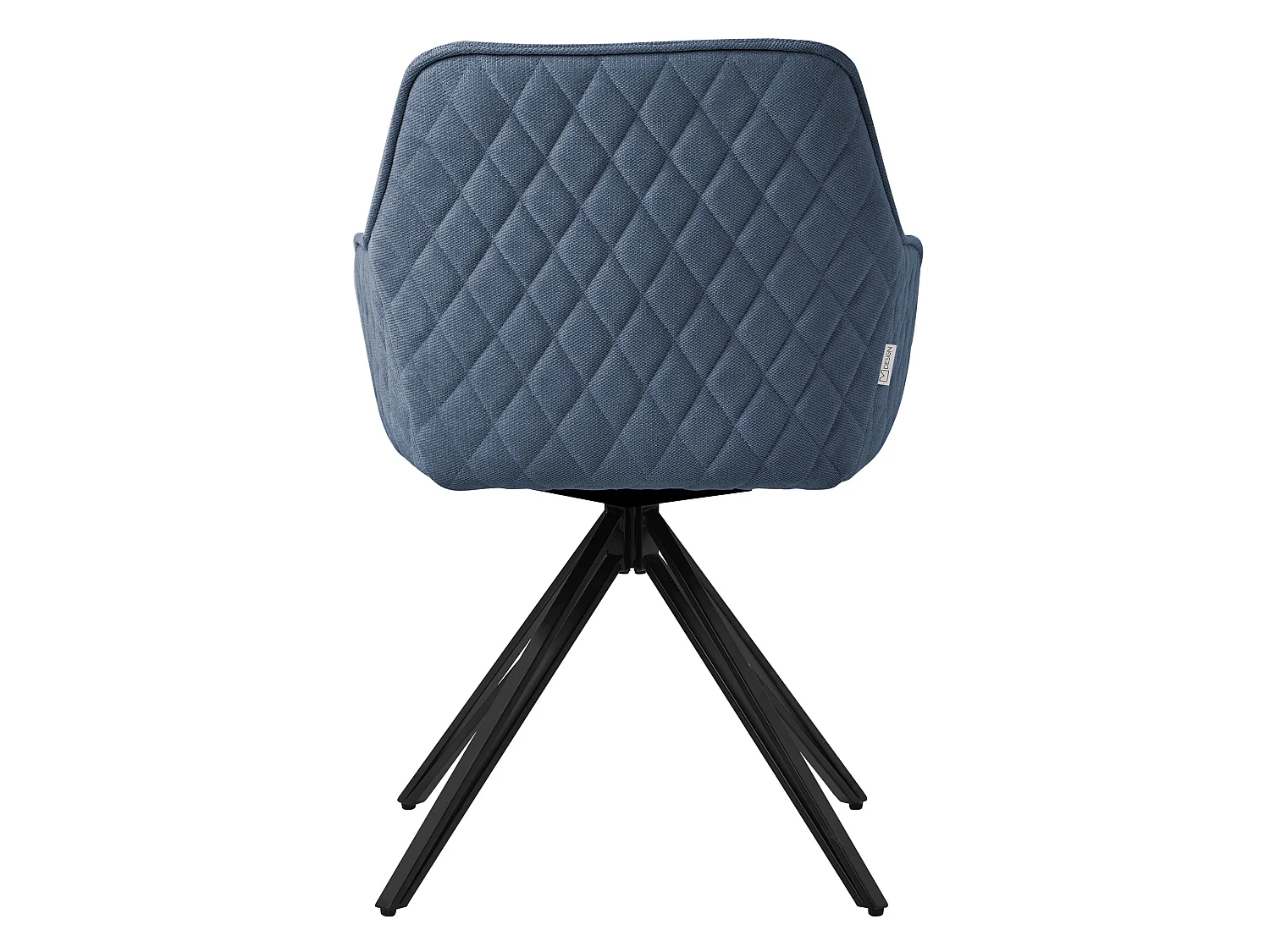 ML-Design 2x Sillas de comedor giratoria color azul sillón tapizado de tela tejida asiento de cocina con respaldo y reposabrazos mueble ergonómico