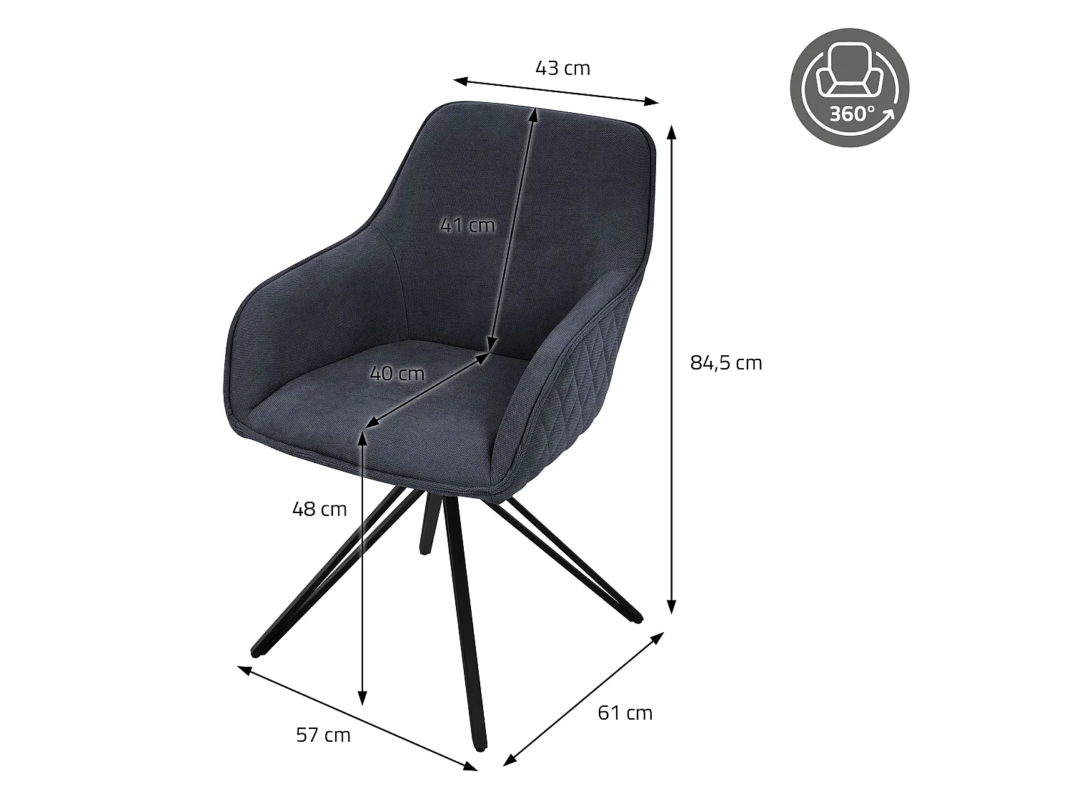 Sedia girevole Sedia da pranzo Poltrona Sedia girevole a 360 gradi Sedia da sogg