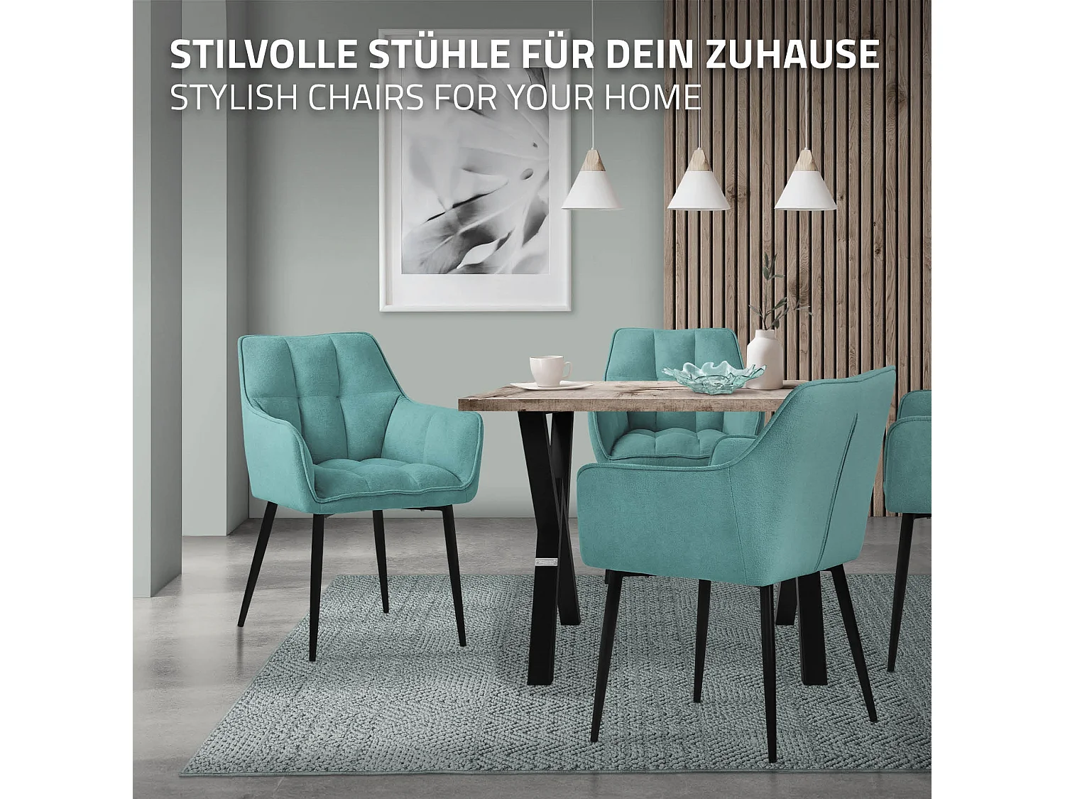 ML-Design 6x Sillas de comedor azul con tapizado de terciopelo grueso con patas metal, respaldo ergonómico sillón moderno para hogar oficina