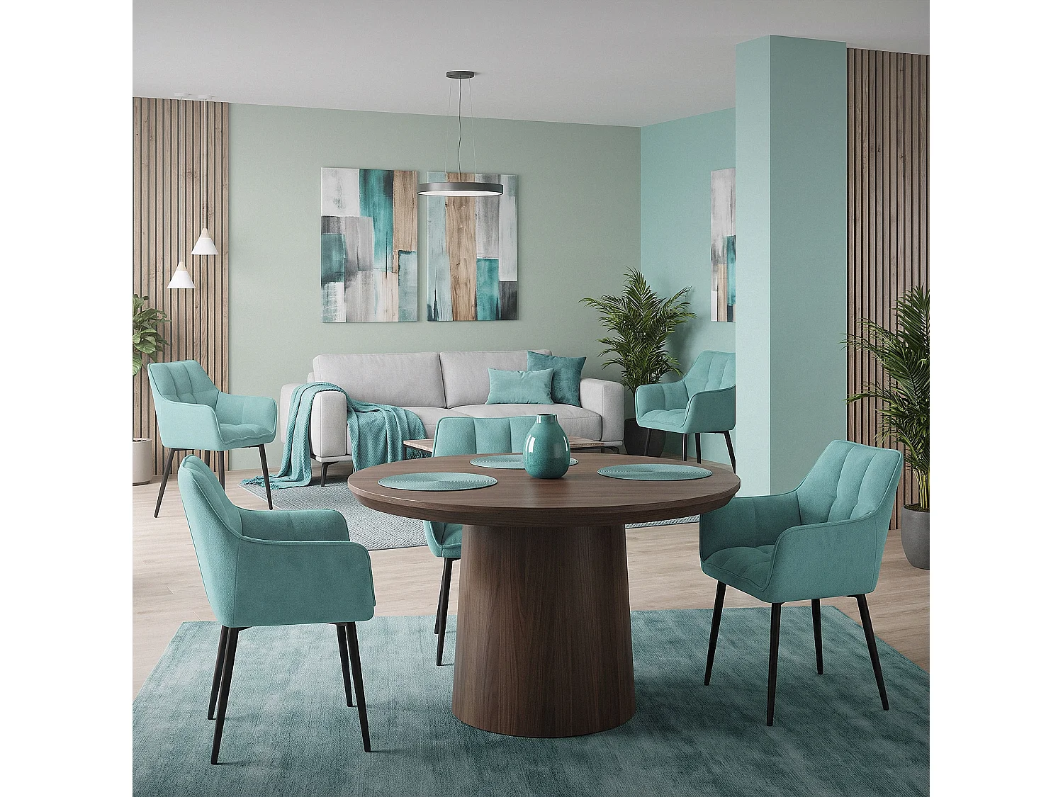ML-Design 6x Sillas de comedor azul con tapizado de terciopelo grueso con patas metal, respaldo ergonómico sillón moderno para hogar oficina