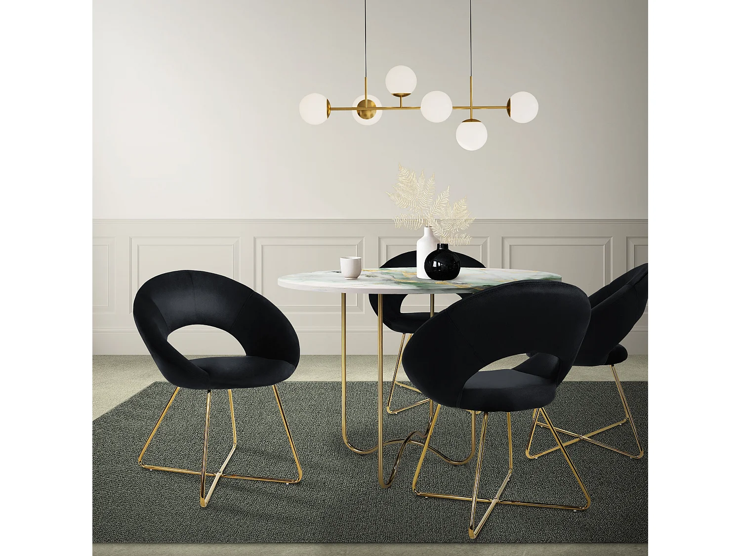 Set 2 sedie sala da pranzo poltroncine sedile schienale imbottito velluto nero