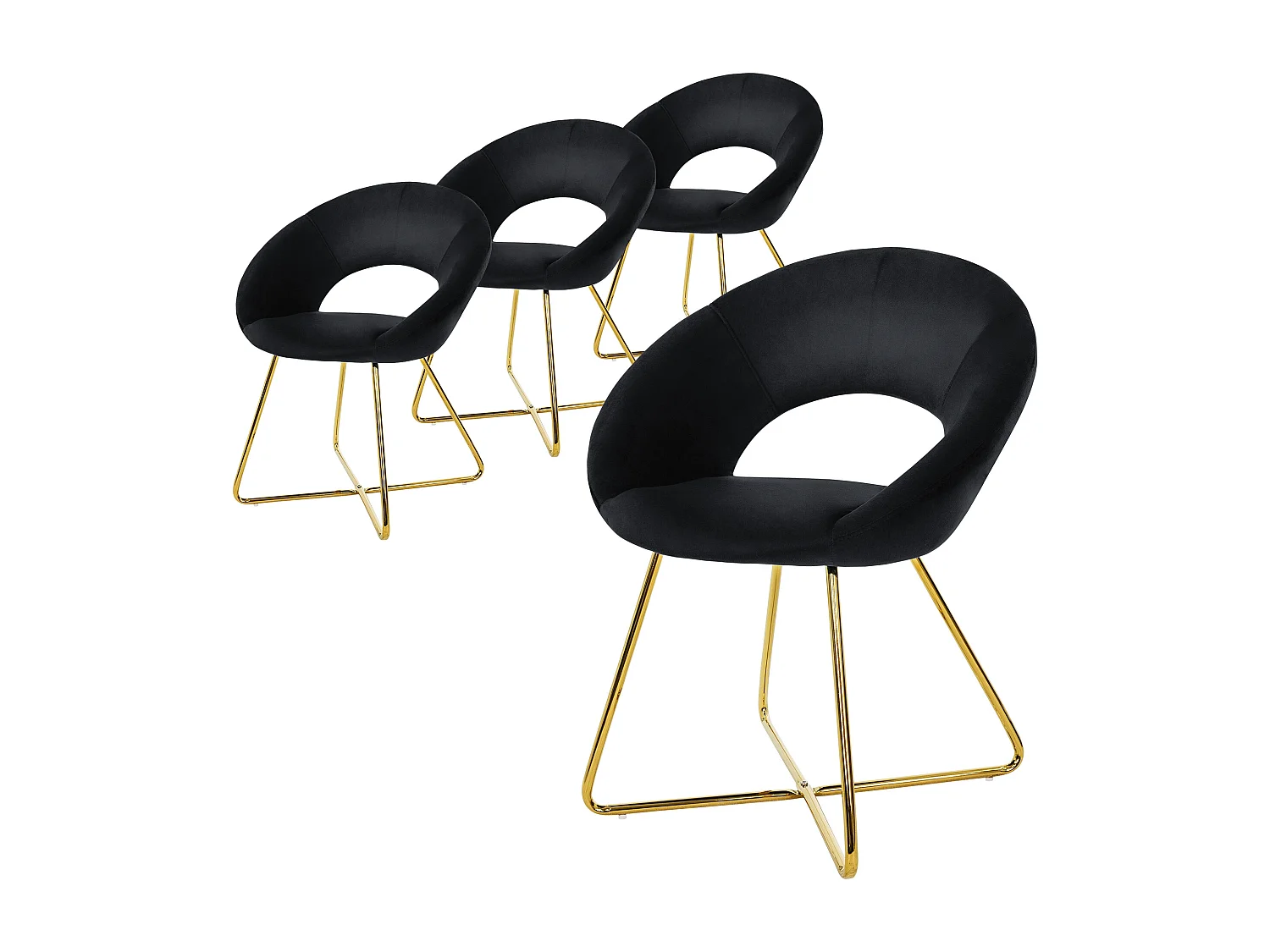 Set 2 sedie sala da pranzo poltroncine sedile schienale imbottito velluto nero